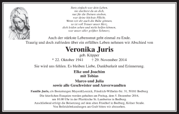 Anzeige von Veronika Juris von  Werbepost 
