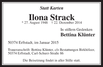 Anzeige von Ilona Strack von  Werbepost 