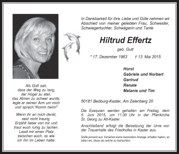 Anzeige von Hiltrud Effertz von  Werbepost 