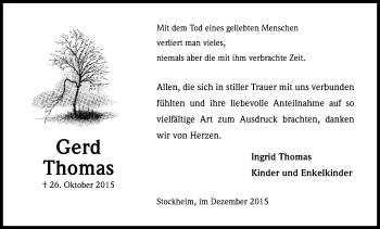 Anzeige von Ingrid Thomas von Kölner Stadt-Anzeiger / Kölnische Rundschau / Express