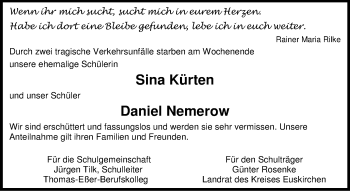 Anzeige von Nachruf Euskirchen von Kölner Stadt-Anzeiger / Kölnische Rundschau / Express