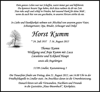 Anzeige von Morst Kumm von Kölner Stadt-Anzeiger / Kölnische Rundschau / Express