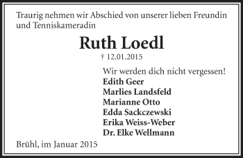 Anzeige von Ruth Loedl von  Schlossbote/Werbekurier 
