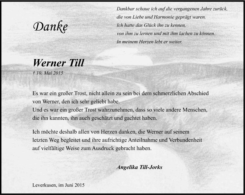  Traueranzeige für Werner Till vom 27.06.2015 aus Kölner Stadt-Anzeiger / Kölnische Rundschau / Express