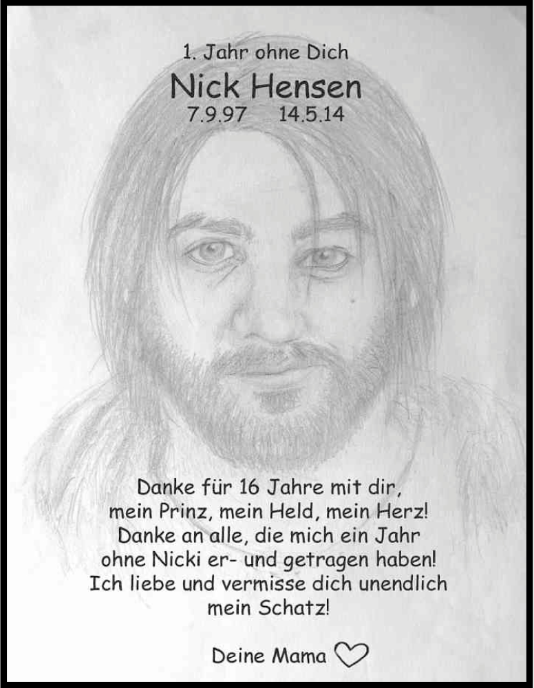  Traueranzeige für Nick Hensen vom 14.05.2015 aus Kölner Stadt-Anzeiger / Kölnische Rundschau / Express