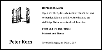 Anzeige von Peter Kern von Kölner Stadt-Anzeiger / Kölnische Rundschau / Express