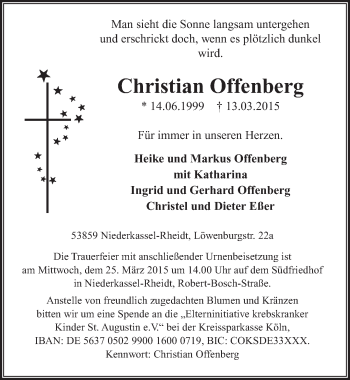 Anzeige von Christian Offenberg von  Extra Blatt 