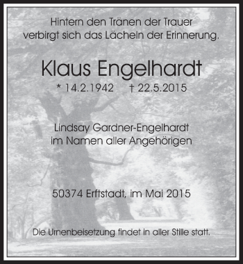 Anzeige von Klaus Engelhardt von  Werbepost 