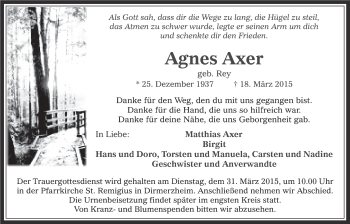 Anzeige von Agnes Axer von  Werbepost 