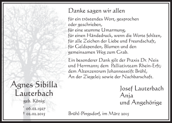 Anzeige von Agnes Sibilla Lauterbach von  Schlossbote/Werbekurier 