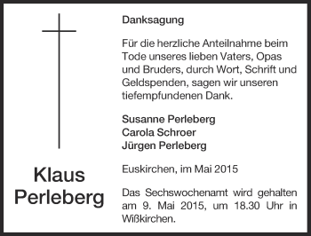 Anzeige von Jürgen Perleberg von  Blickpunkt Euskirchen 