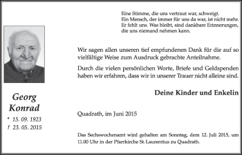 Anzeige von Georg Konrad von  Sonntags-Post 
