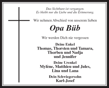 Anzeige von Opa Büb von  Schaufenster/Blickpunkt 