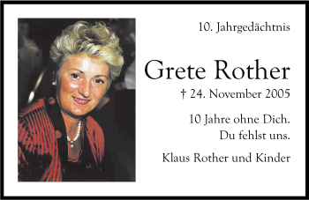 Anzeige von Grete Rother von Kölner Stadt-Anzeiger / Kölnische Rundschau / Express