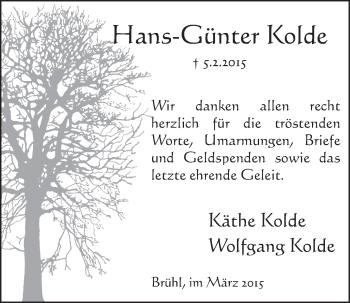 Anzeige von Hans-Günter Kotde von  Schlossbote/Werbekurier 