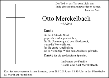 Anzeige von Otto Merckelbach von  Blickpunkt Euskirchen 