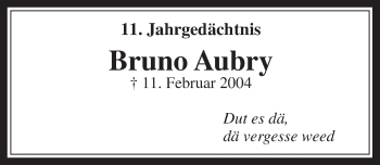 Anzeige von Bruno Aubry von  Werbepost 