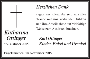 Anzeige von Katharina Ottinger von  Anzeigen Echo 