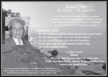 Anzeige von Josef Otto von  Werbepost 