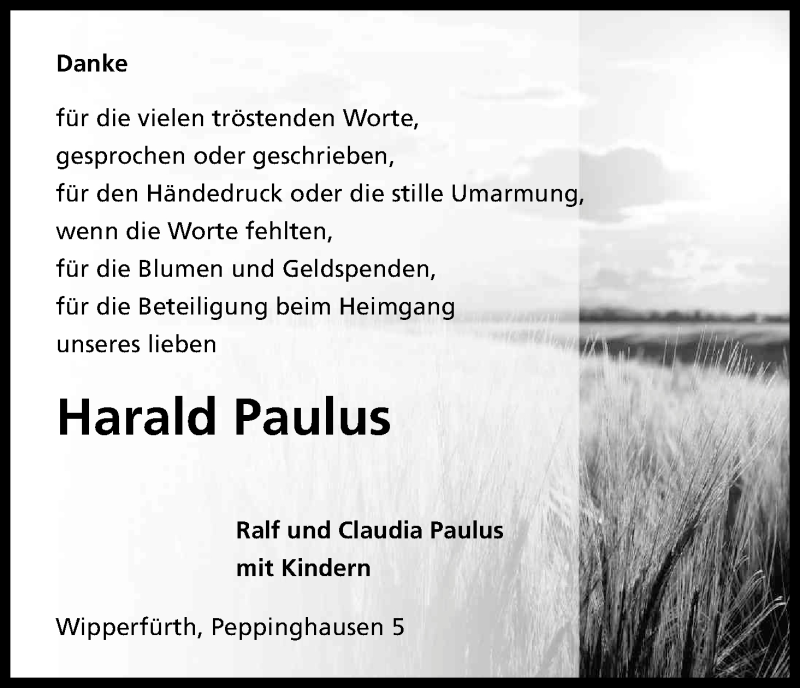  Traueranzeige für Harald Paulus vom 27.06.2015 aus Kölner Stadt-Anzeiger / Kölnische Rundschau / Express