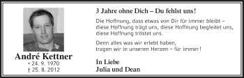 Anzeige von André Kettner von  Anzeigen Echo 