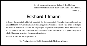 Anzeige von Eckhard Illmann von Kölner Stadt-Anzeiger / Kölnische Rundschau / Express