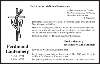 Anzeige von Ferdinand Laufenberg von  Werbepost 
