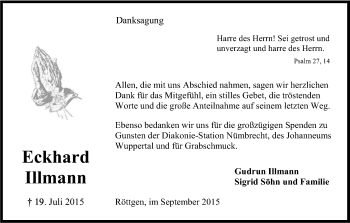 Anzeige von Eckhard Illmann von Kölner Stadt-Anzeiger / Kölnische Rundschau / Express