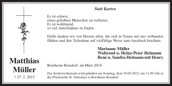 Anzeige von Matthias Müller von  Schaufenster/Blickpunkt 