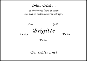 Anzeige von Brigitte Boden von Kölner Stadt-Anzeiger / Kölnische Rundschau / Express