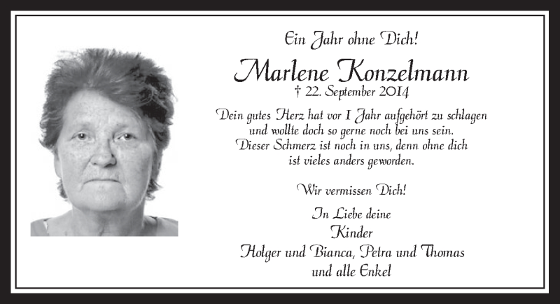  Traueranzeige für Marlene Konzelmann vom 19.08.2015 aus  Werbepost 