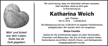 Anzeige von Katharina Weich von  Blickpunkt Euskirchen 