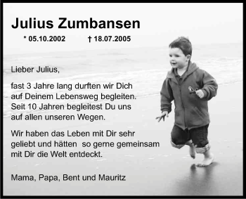 Anzeige von Julius Zumbansen von Kölner Stadt-Anzeiger / Kölnische Rundschau / Express