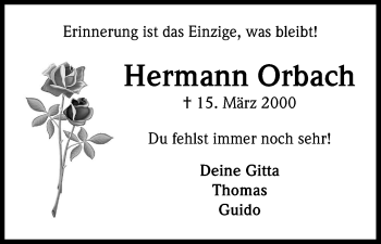 Anzeige von Hermann Orbach von Kölner Stadt-Anzeiger / Kölnische Rundschau / Express