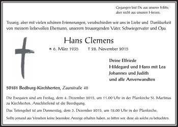 Anzeige von Hans Clemens von  Werbepost 