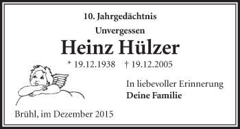 Anzeige von Heinz Hülzer von  Schlossbote/Werbekurier 