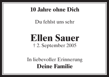 Anzeige von Ellen Sauer von  Werbepost 