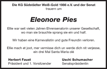 Anzeige von Eleonore Pies von  Schlossbote/Werbekurier 