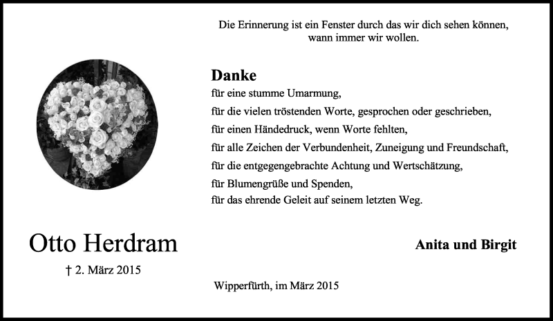  Traueranzeige für Otto Herdram vom 28.03.2015 aus Kölner Stadt-Anzeiger / Kölnische Rundschau / Express