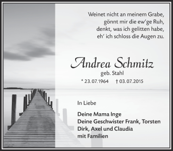 Anzeige von Andrea Schmitz von  Anzeigen Echo 