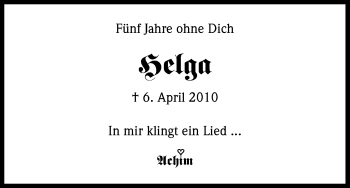 Anzeige von Helga Güldenberg von Kölner Stadt-Anzeiger / Kölnische Rundschau / Express