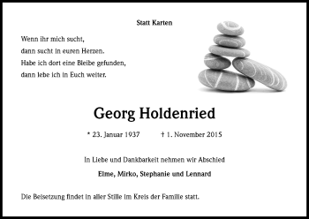 Anzeige von Georg Holdenried von Kölner Stadt-Anzeiger / Kölnische Rundschau / Express