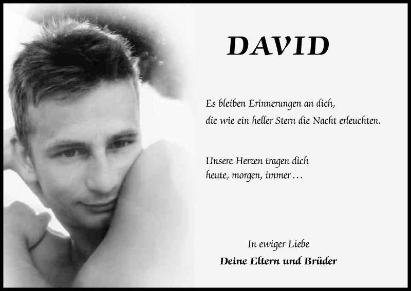  Traueranzeige für David Widera vom 10.03.2015 aus Kölner Stadt-Anzeiger / Kölnische Rundschau / Express