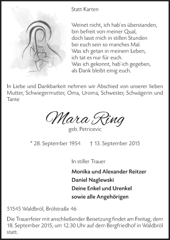 Anzeige von Mara Ring von  Lokalanzeiger 