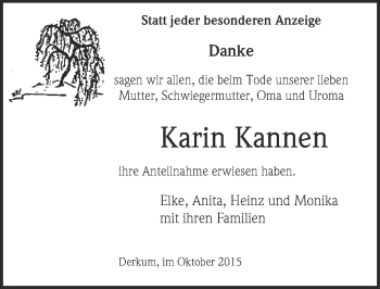Anzeige von Karin Kannen von  Blickpunkt Euskirchen 