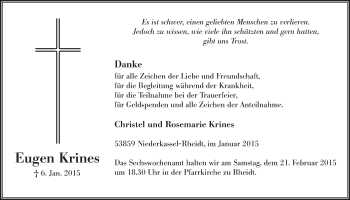 Anzeige von Eugen Krines von  Extra Blatt 