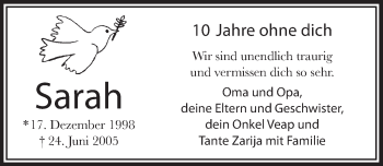 Anzeige von Sarah  von  Lokalanzeiger 