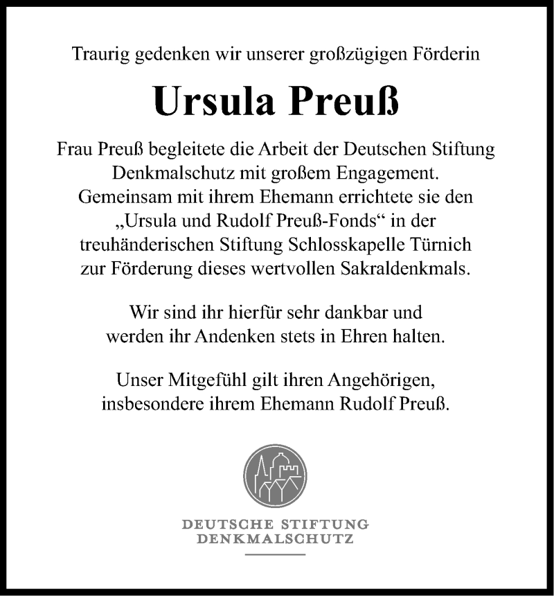  Traueranzeige für Ursula Preuß vom 24.10.2015 aus Kölner Stadt-Anzeiger / Kölnische Rundschau / Express