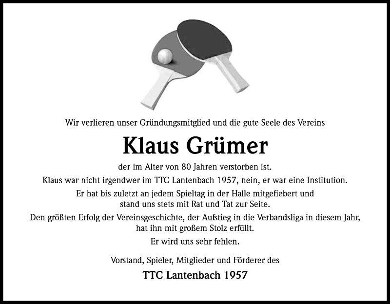  Traueranzeige für Klaus Grümer vom 30.07.2015 aus Kölner Stadt-Anzeiger / Kölnische Rundschau / Express
