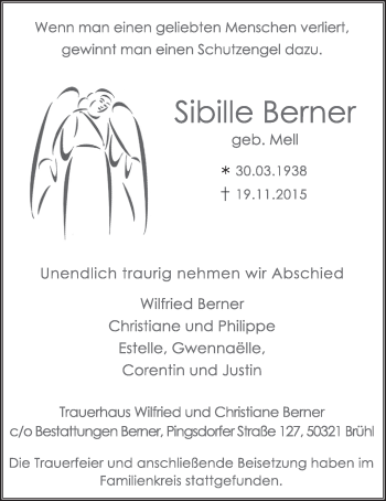Anzeige von frrrSibille Berner von  Schlossbote/Werbekurier 